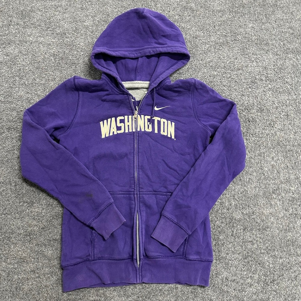 Nike Hoodie Womens Size S Purple Washington Huskies Full Zip Athletic Sweatshirt